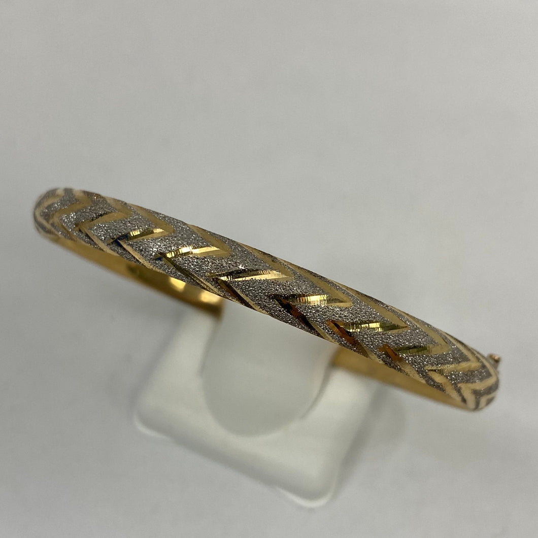 10K Two Tone Gold Bangle