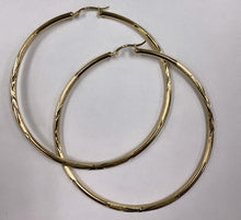 Load image into Gallery viewer, 10K Gold XL Diamond Cut Hoop Earrings
