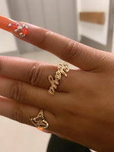 Load image into Gallery viewer, Diamond Cut Cursive Font Personalized Name Ring
