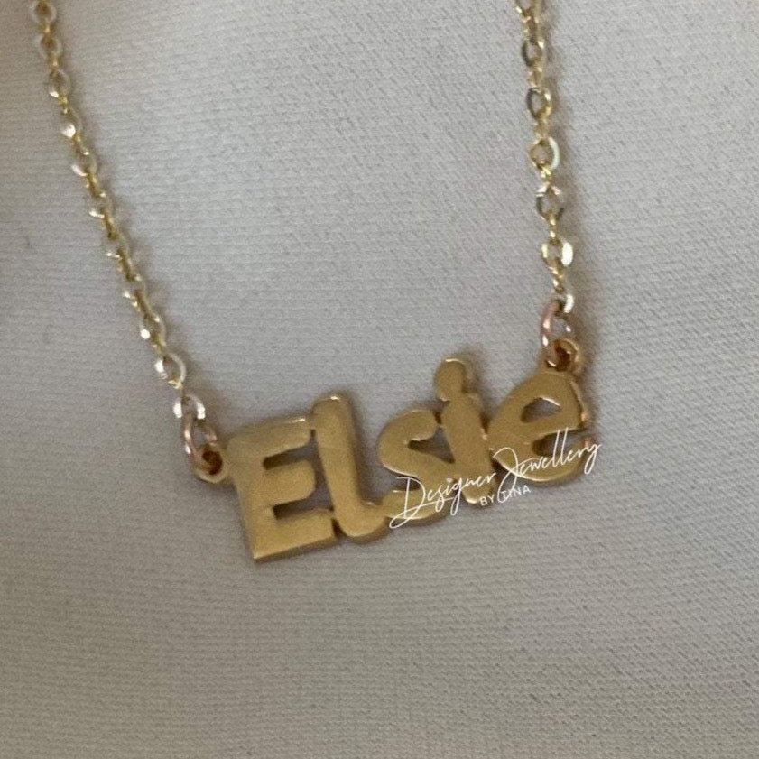 High Polish Print Font Personalized Name Necklace