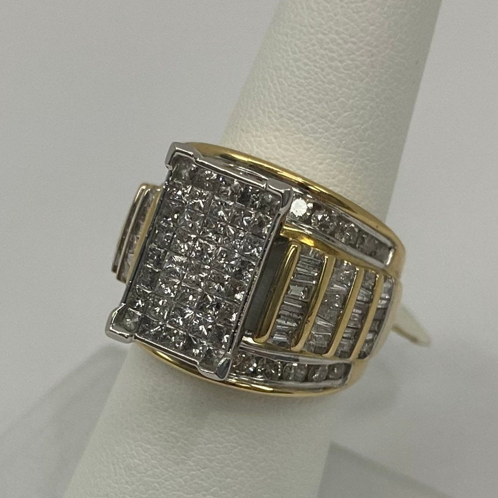 14K Yellow Gold Micro Set Diamond Engagement Ring