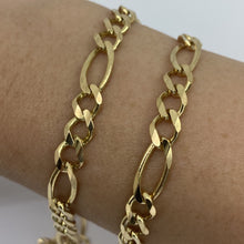 Load image into Gallery viewer, Solid 10K Gold 6.5 mm Figaro Link Chain
