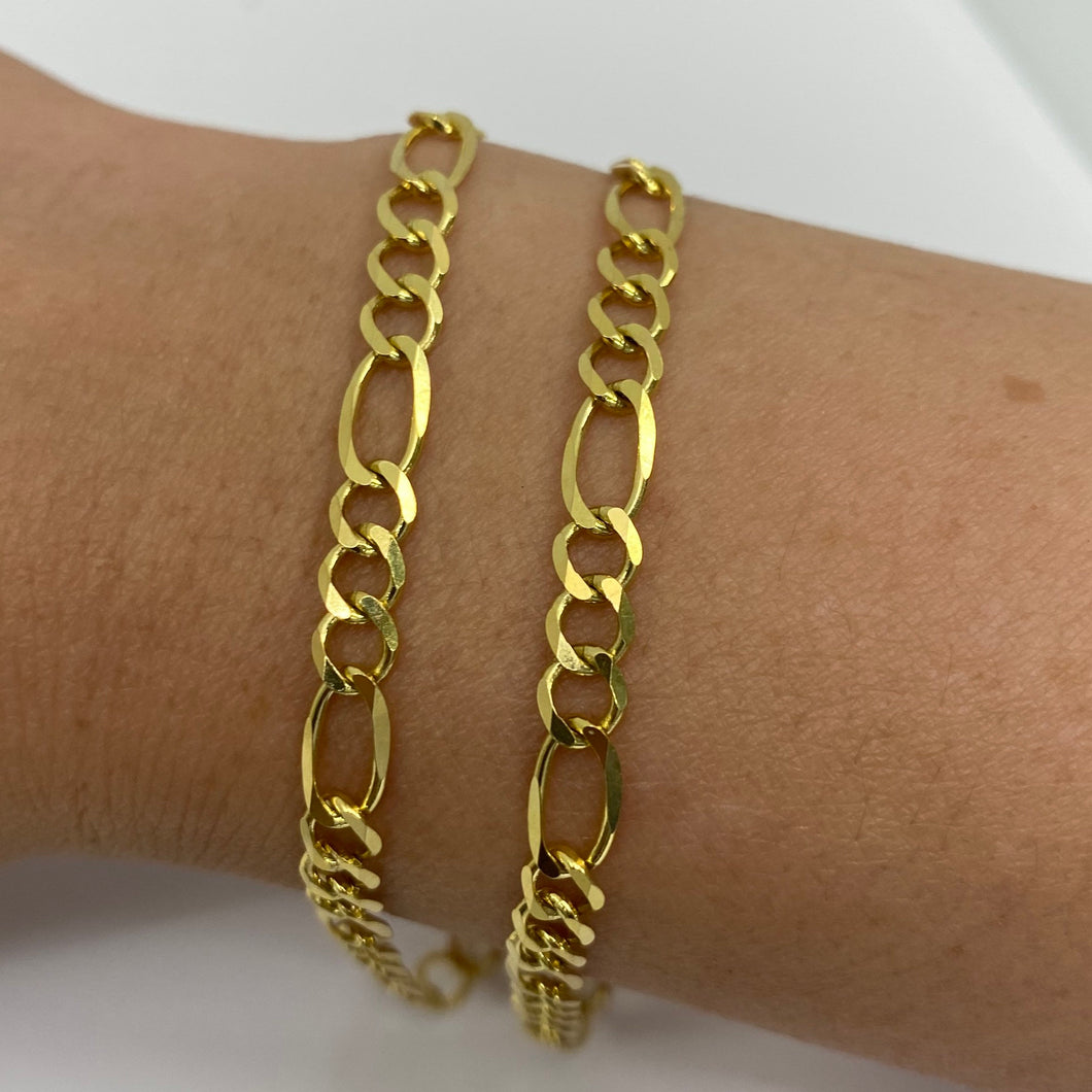 Solid 10K Gold 4.8 mm Figaro Link Chain