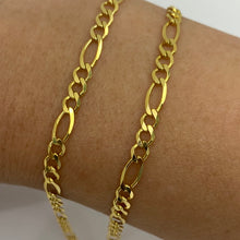 Load image into Gallery viewer, SOLID 10K Gold 3.7 mm Figaro Link Bracelet/Chain
