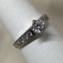 Load image into Gallery viewer, 10K White Gold Solitaire Engagement Ring
