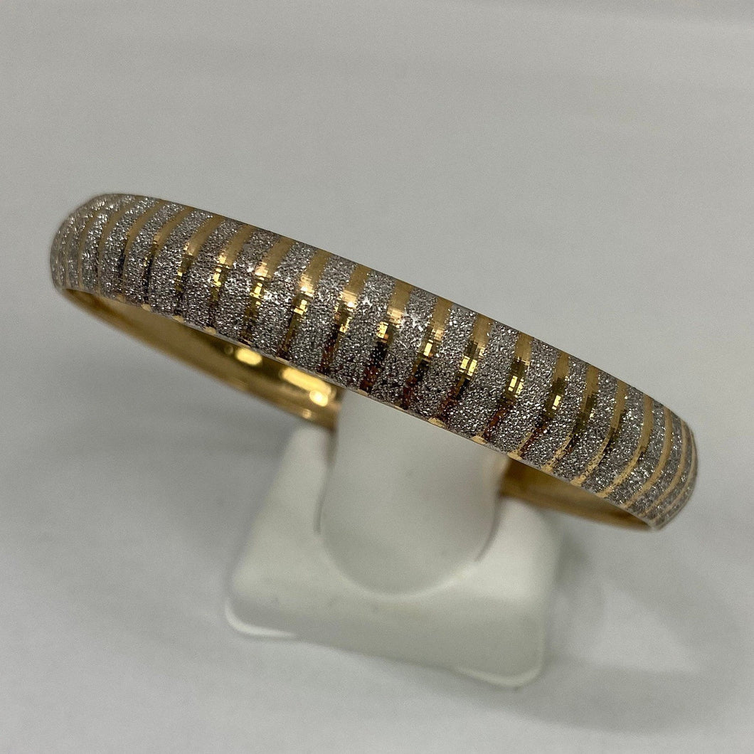 10K gold two tone bangle bracelet