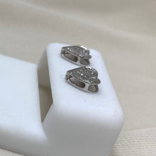 Load image into Gallery viewer, 10K White Gold Screw Back Diamond Heart Stud Earrings
