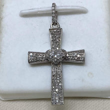 Load image into Gallery viewer, 925 Sterling Silver &amp; Diamond Cross Pendant
