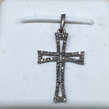 Load image into Gallery viewer, 925 Sterling Silver &amp; Diamond Cross Pendant
