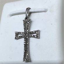 Load image into Gallery viewer, 925 Sterling Silver &amp; Diamond Cross Pendant
