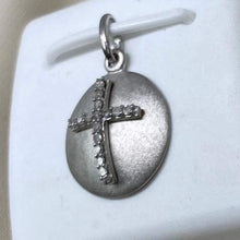 Load image into Gallery viewer, 925 Sterling Silver &amp; Diamond Cross Medallion Pendant

