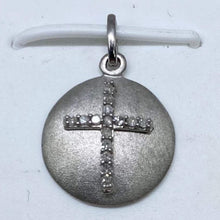Load image into Gallery viewer, 925 Sterling Silver &amp; Diamond Cross Medallion Pendant
