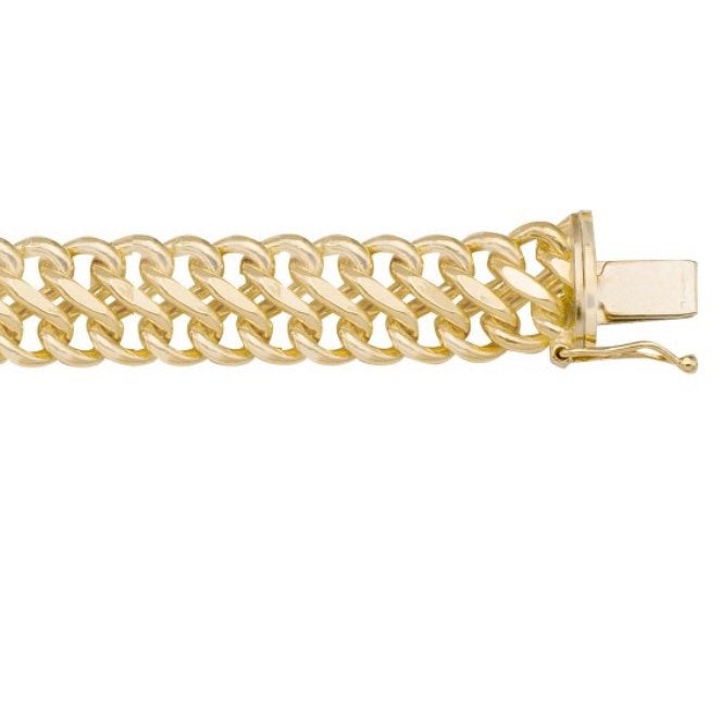 Italian 10K Gold Double Link Bracelet