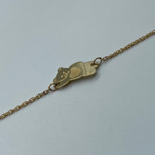 Load image into Gallery viewer, Large 10K Gold Teddy Bear Baby ID Bracelet
