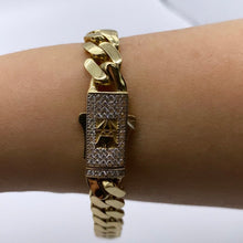 Load image into Gallery viewer, 10K Gold Medusa Miami Cuban Link Bracelet
