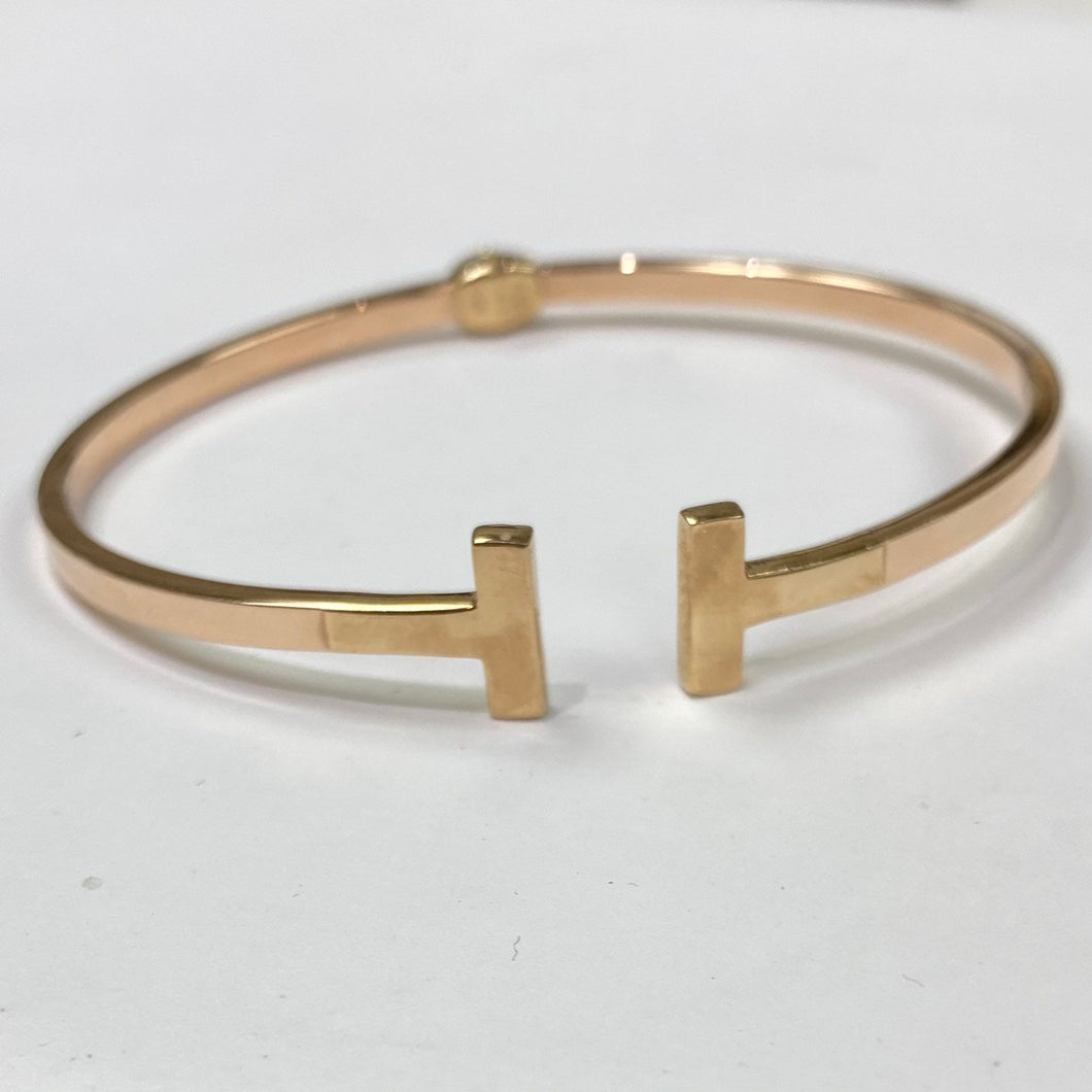 10K Gold High Polish Bar Bangle