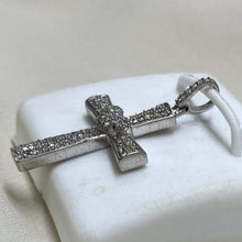 Load image into Gallery viewer, 925 Sterling Silver &amp; Diamond Cross Pendant
