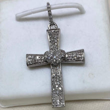 Load image into Gallery viewer, 925 Sterling Silver &amp; Diamond Cross Pendant
