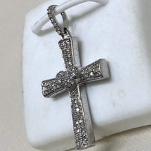 Load image into Gallery viewer, 925 Sterling Silver &amp; Diamond Cross Pendant
