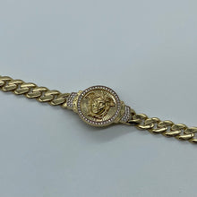 Load image into Gallery viewer, 10K Gold Medusa Miami Cuban Link Bracelet
