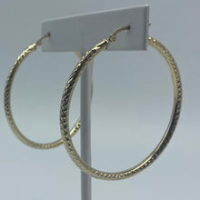 Load image into Gallery viewer, 2&quot; 10K Gold Diamond Cut Hoop Earrings
