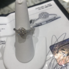 Load image into Gallery viewer, 14K White Gold Diamond Cluster Halo Engagement Ring

