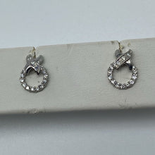 Load image into Gallery viewer, 10K XO Cubic Zirconia Stud Earrings
