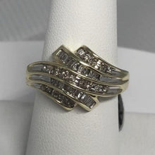 Load image into Gallery viewer, 10K Gold Baguette and Brilliant Cut Diamond Ring
