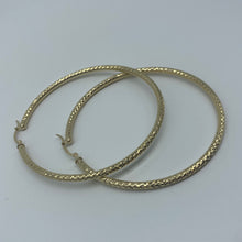 Load image into Gallery viewer, X-Large 10K Gold Diamond Cut Hoop Earrings
