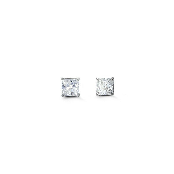 Special Edition 14K Gold 4 mm Square CZ Stud Earrings