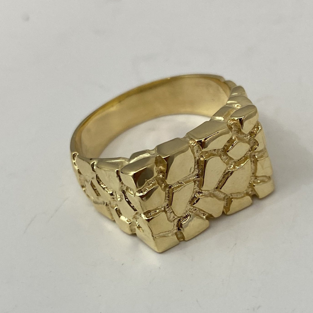 Solid 10K Gold Nugget Ring