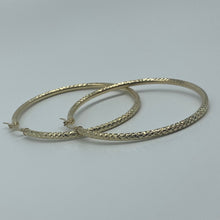 Load image into Gallery viewer, Large 10K Gold Diamond Cut Hoop Earrings
