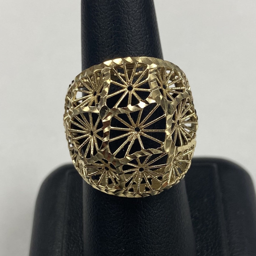 10K Two Tone Gold Filigree Ring