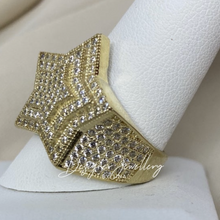 Load image into Gallery viewer, 10K Gold Cubic Zirconia Triple Tier Star Ring
