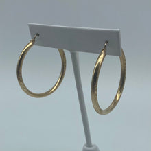 Load image into Gallery viewer, 1.54&quot; 10K Gold Diamond Cut Leaf Hoop Earrings
