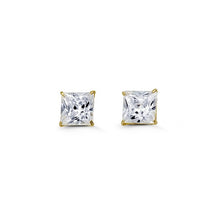 Load image into Gallery viewer, Special Edition 14K Gold 6 mm Square CZ Stud Earrings
