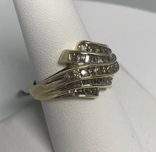 Load image into Gallery viewer, 10K Gold Baguette and Brilliant Cut Diamond Ring
