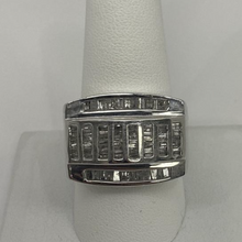 Load image into Gallery viewer, 10K White Gold Baguette Diamond Ring.
