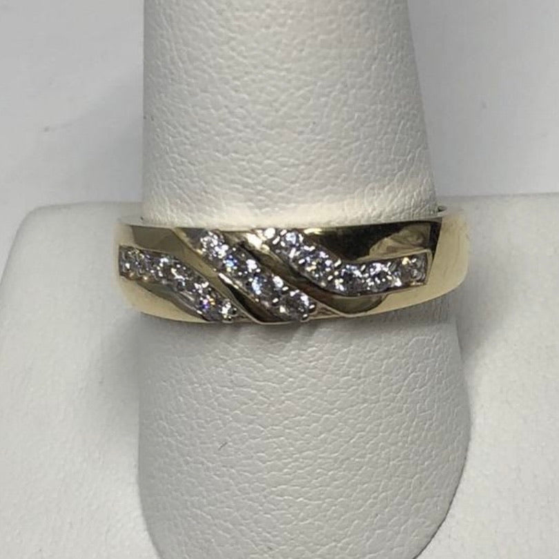 10K Gold Cubic Zirconia Band