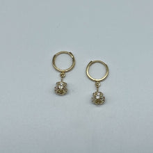 Load image into Gallery viewer, 10K Yellow Gold Dangling Cubic Zirconia Earrings
