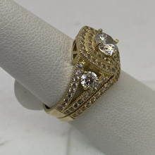 Load image into Gallery viewer, 10K Yellow Gold Cubic Zirconia Two Piece Bridal Set
