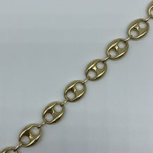 Load image into Gallery viewer, Mens 10K Gold Puffed Mariner Link Bracelet

