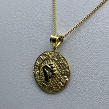 Load image into Gallery viewer, 10K Gold Cubic Zirconia BLM Medallion Necklace
