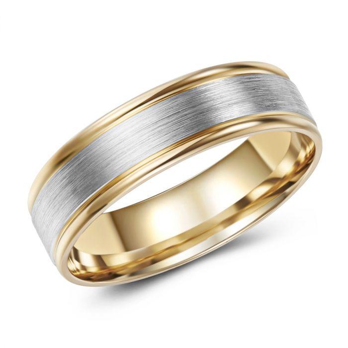 10K White and Yellow Gold Wedding Band