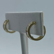 Load image into Gallery viewer, 10K Gold Channel Set Huggie Earrings
