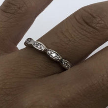 Load image into Gallery viewer, 14K White Gold Diamond Stackable Band Ring
