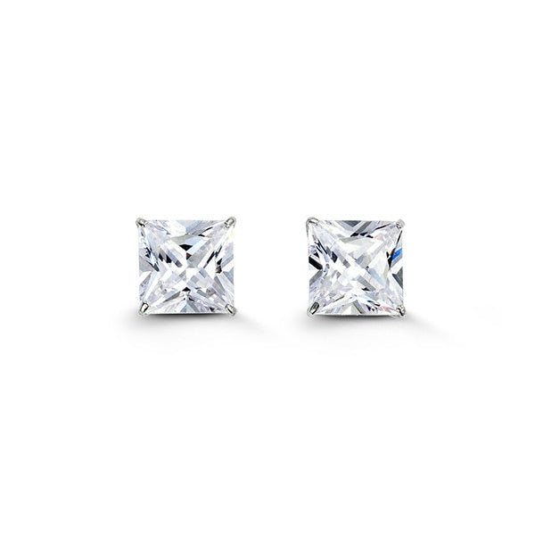 Special Edition 14K Gold 7 mm Square CZ Stud Earrings