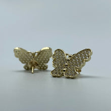 Load image into Gallery viewer, 10K Gold Cubic Zirconia Butterfly Studs Earrings
