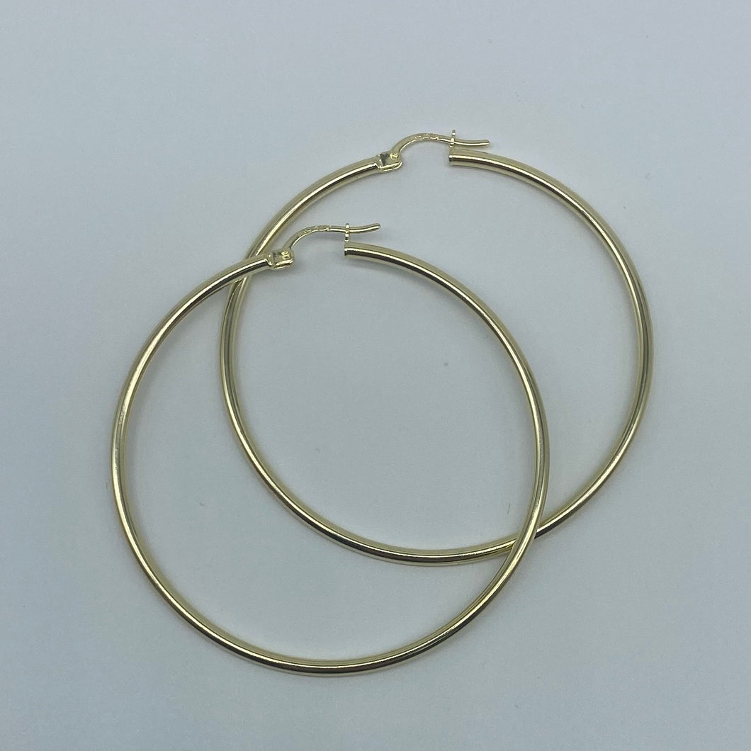 Classic 10K High Polish Gold Hoop Earrings