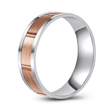 Load image into Gallery viewer, 10K White and Rose Gold Wedding Band
